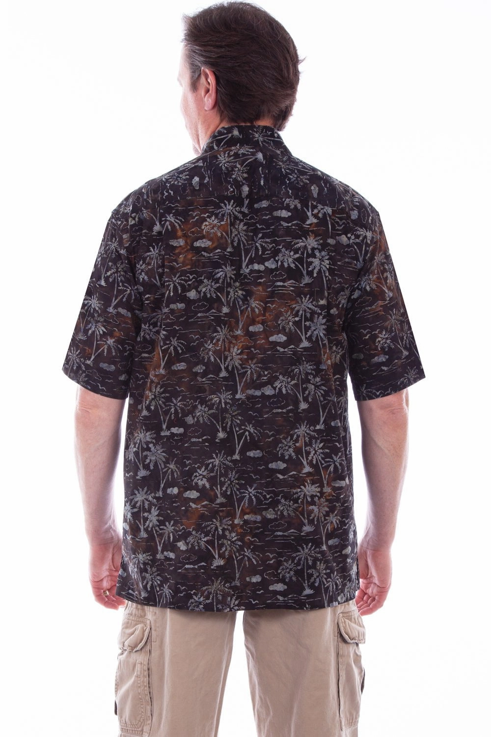 Scully Mens Night 100% Cotton Sky Batik S/S Shirt Classy Detail