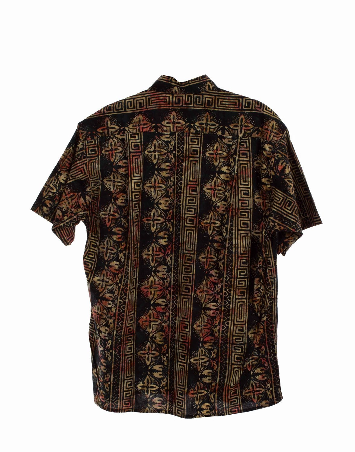 Scully Mens Special Batik Black 100% Cotton S/S Shirt Functional Design