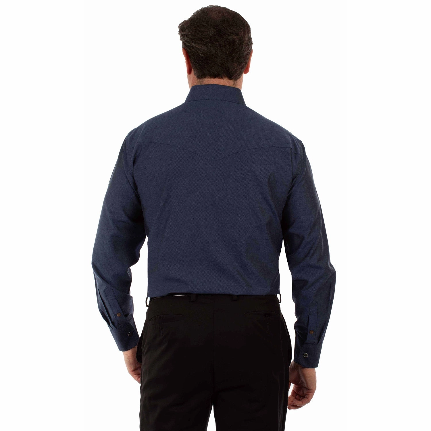 Scully Mens Two Tone Signature Blue 100% Cotton L/S Shirt Comfortable fit