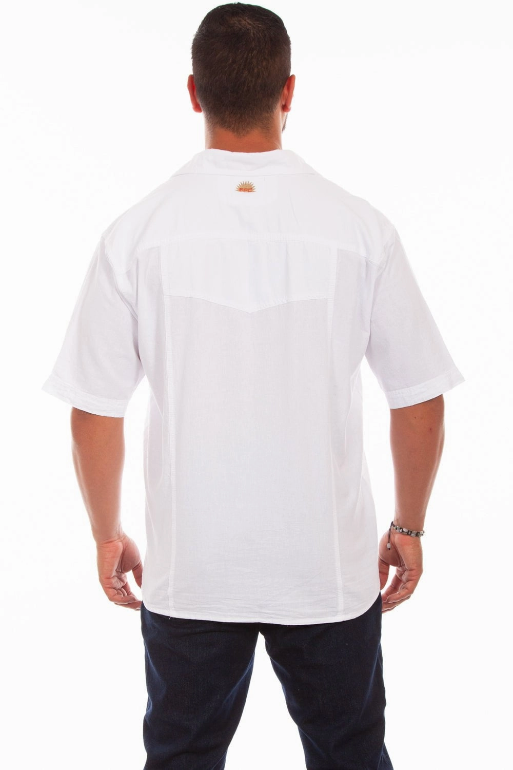 Raw edge Subtle patterns Scully Mens White 100% Cotton Trac S/S Shirt