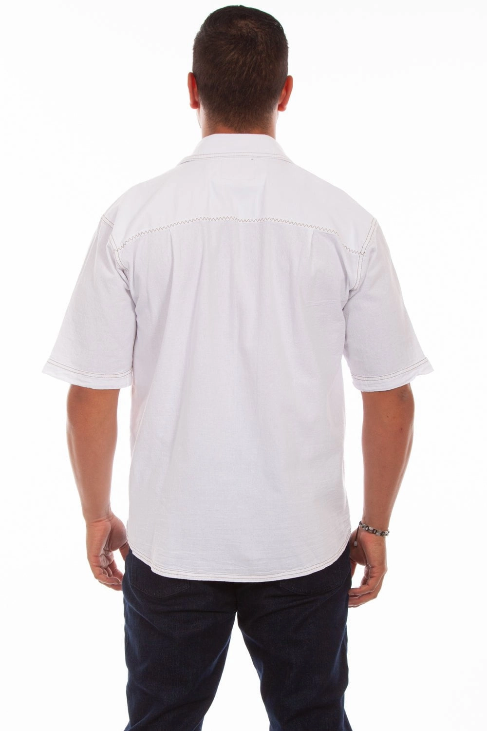 Urban Style Lounge Comfort Scully Mens White 100% Cotton Traveler S/S Shirt