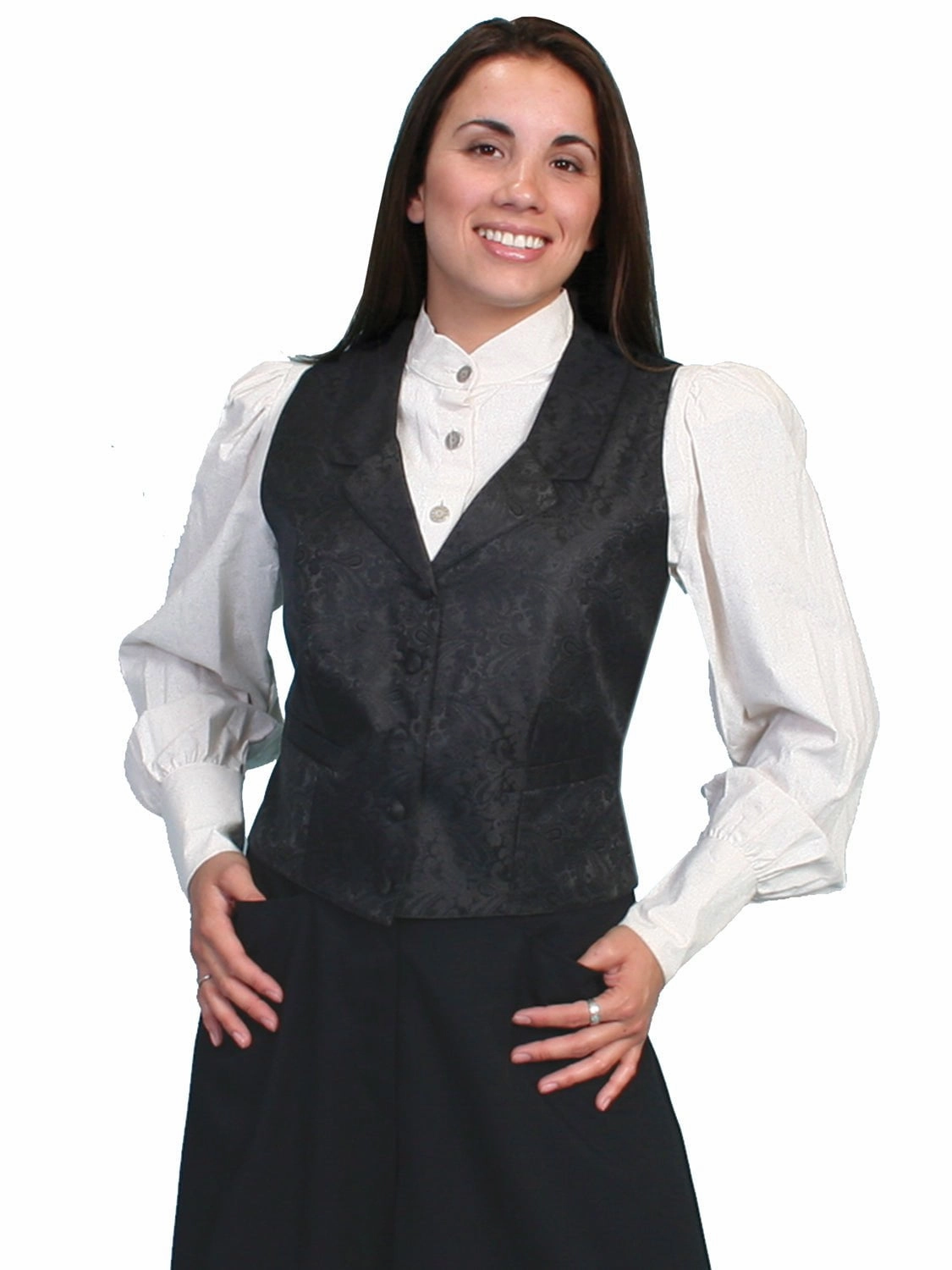 Perfect Warmth Outdoor Comfort Scully Rangewear Womens Black Polyester Paisley Lapel Vest
