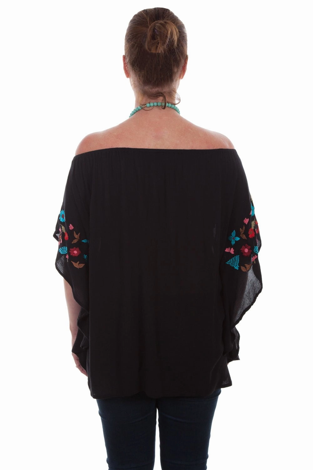 Printed design Trend-Driven Scully Womens Black 100% Viscose Vibrant Floral S/S Blouse