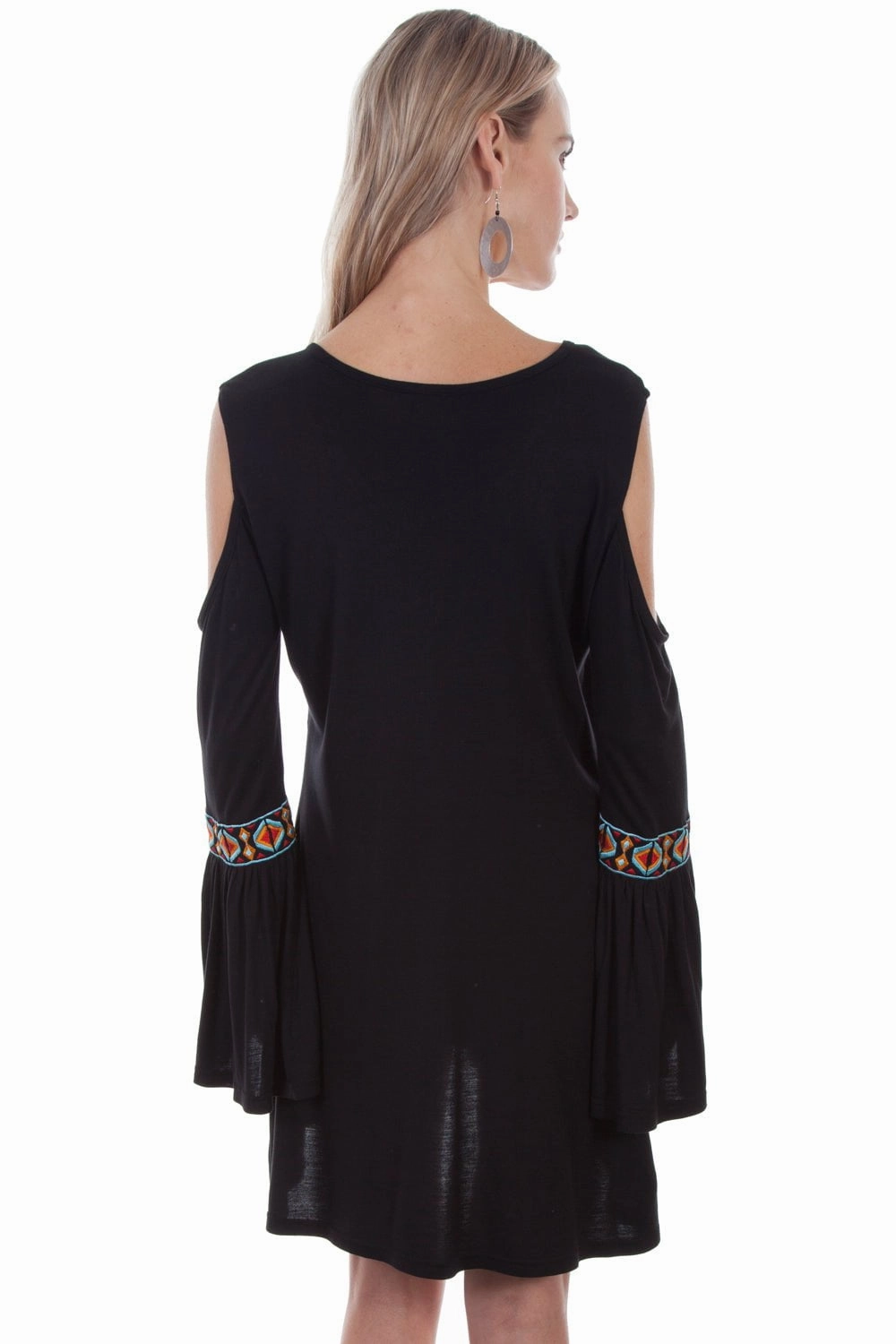 Scully Womens Black Viscose Aztec L/S Tunic Eco Dye Technique Smooth Zipper Design