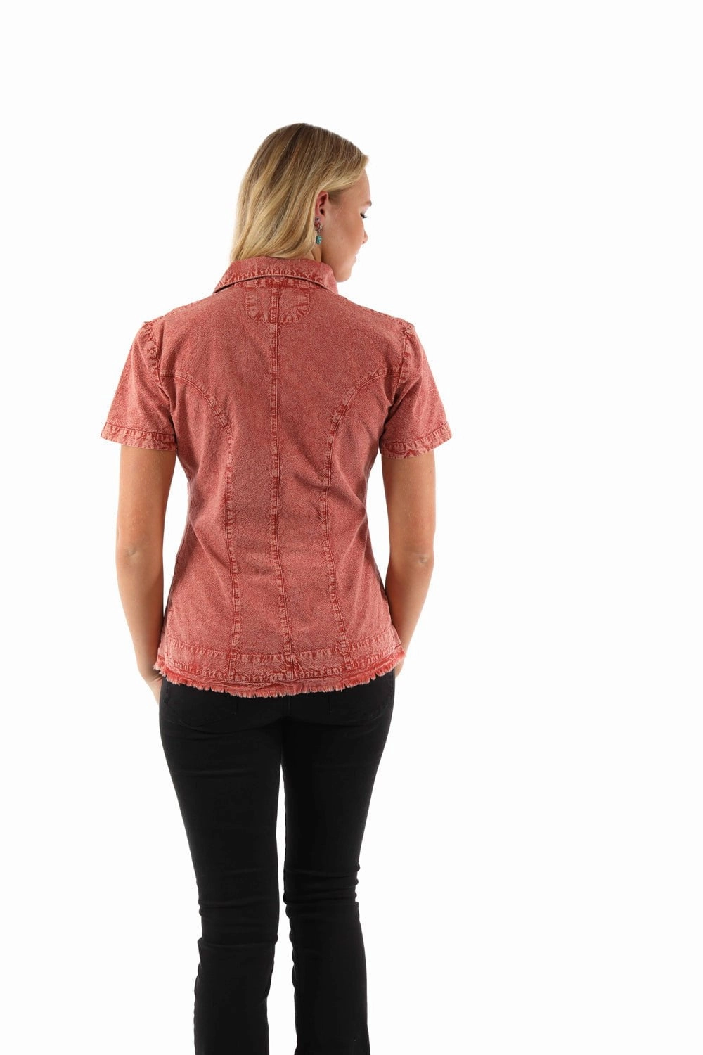 Scully Womens Cantina Soutach Brick 100% Cotton S/S Blouse Everyday Wear Nautical Look