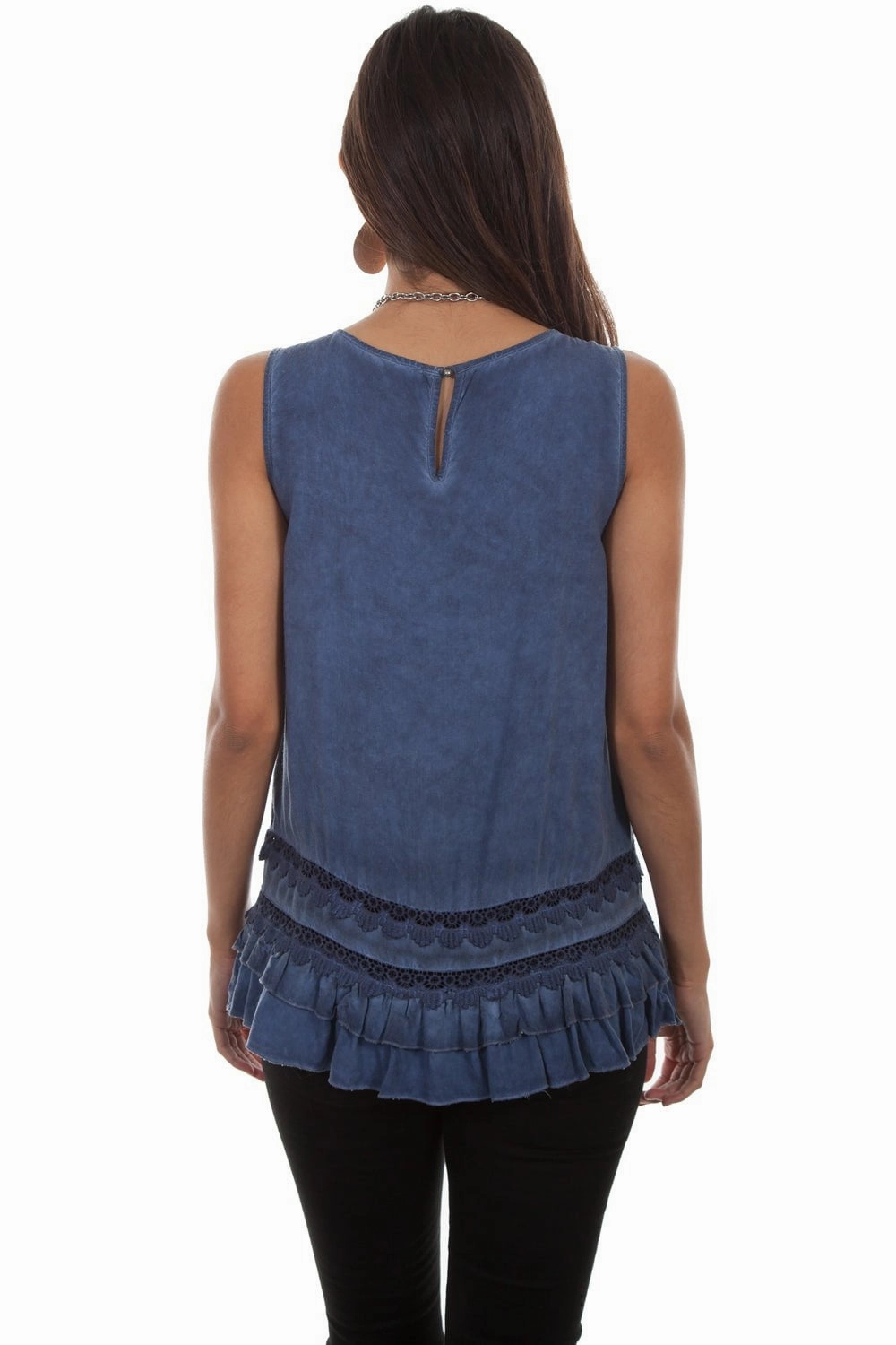 Flexible Material Scully Womens Indigo Rayon Scoop Neck S/L Tunic