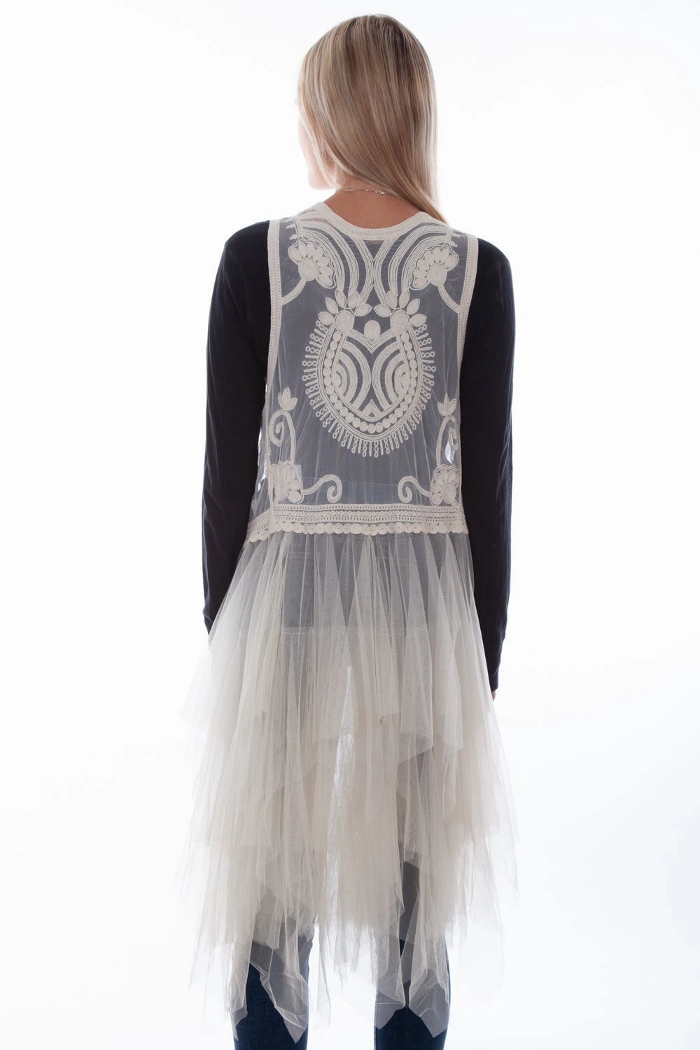 Scully Womens Natural Cotton Blend Tulle Layered Duster Fast Drying