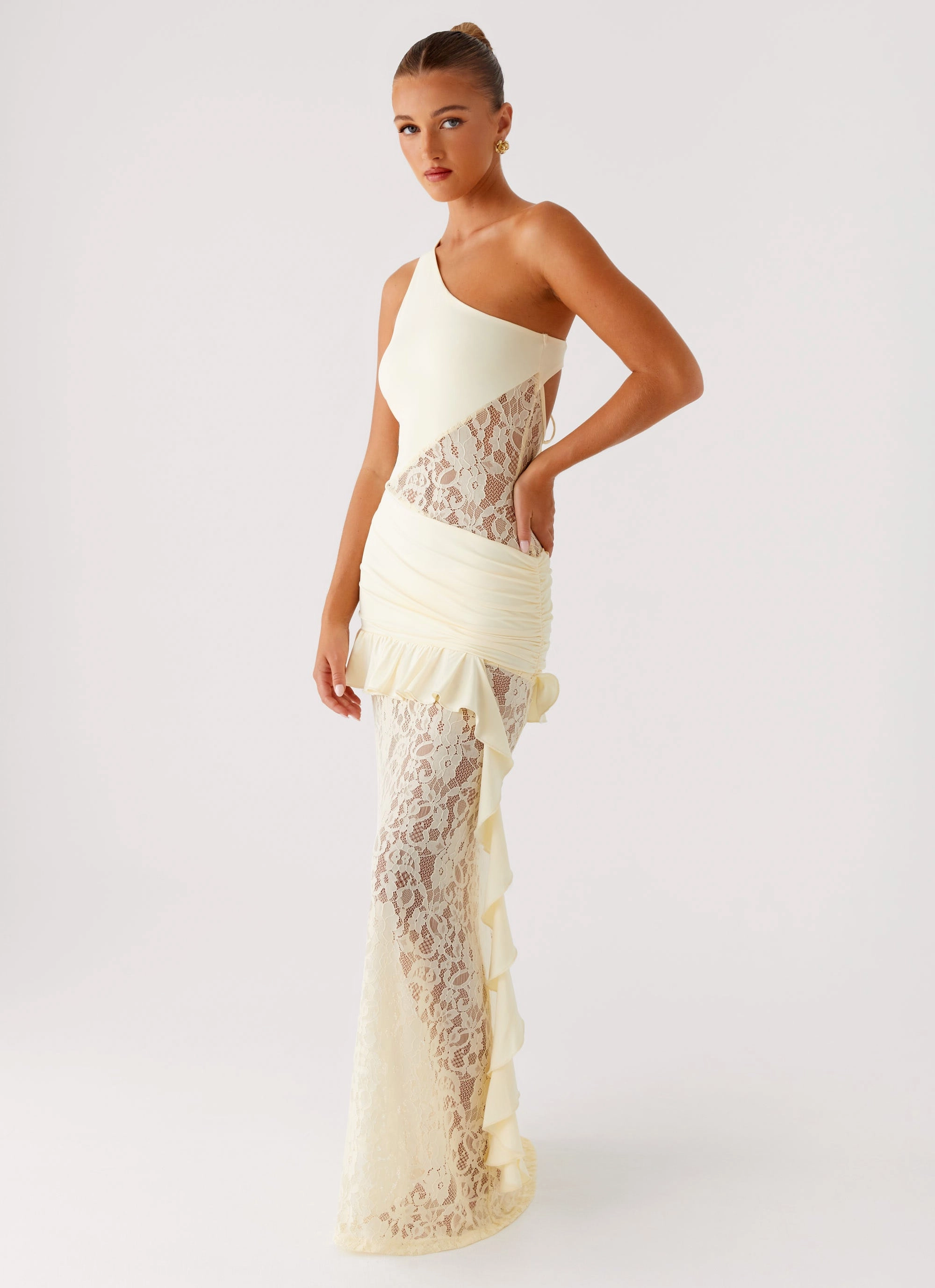 Dreamy Texture Comfy Wear Benita Maxi Dress - Yellow