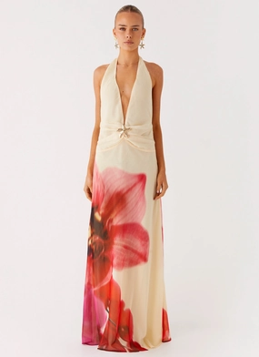 Belivia Maxi Dress - Yellow Bloom Flattering Style