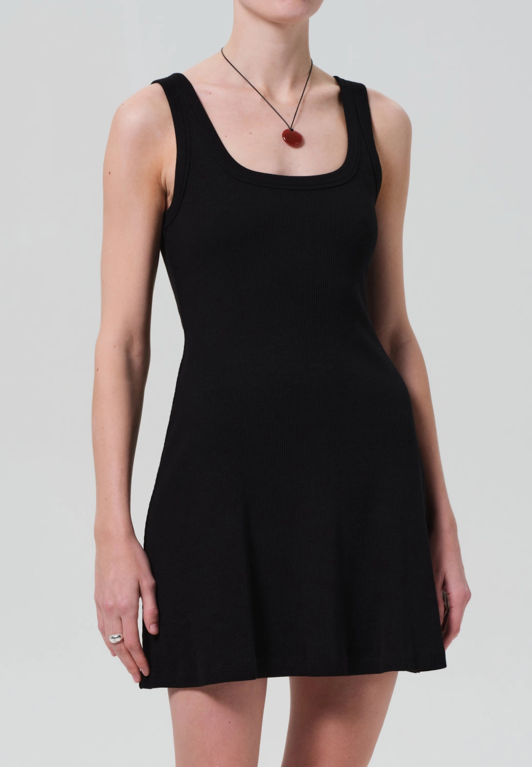 WaterRepellentCoating Flattering Layer Faye Tank Dress in Black