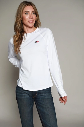 slim fit Kimes Ranch Womens KR1 Top White Polyester L/S Shirt