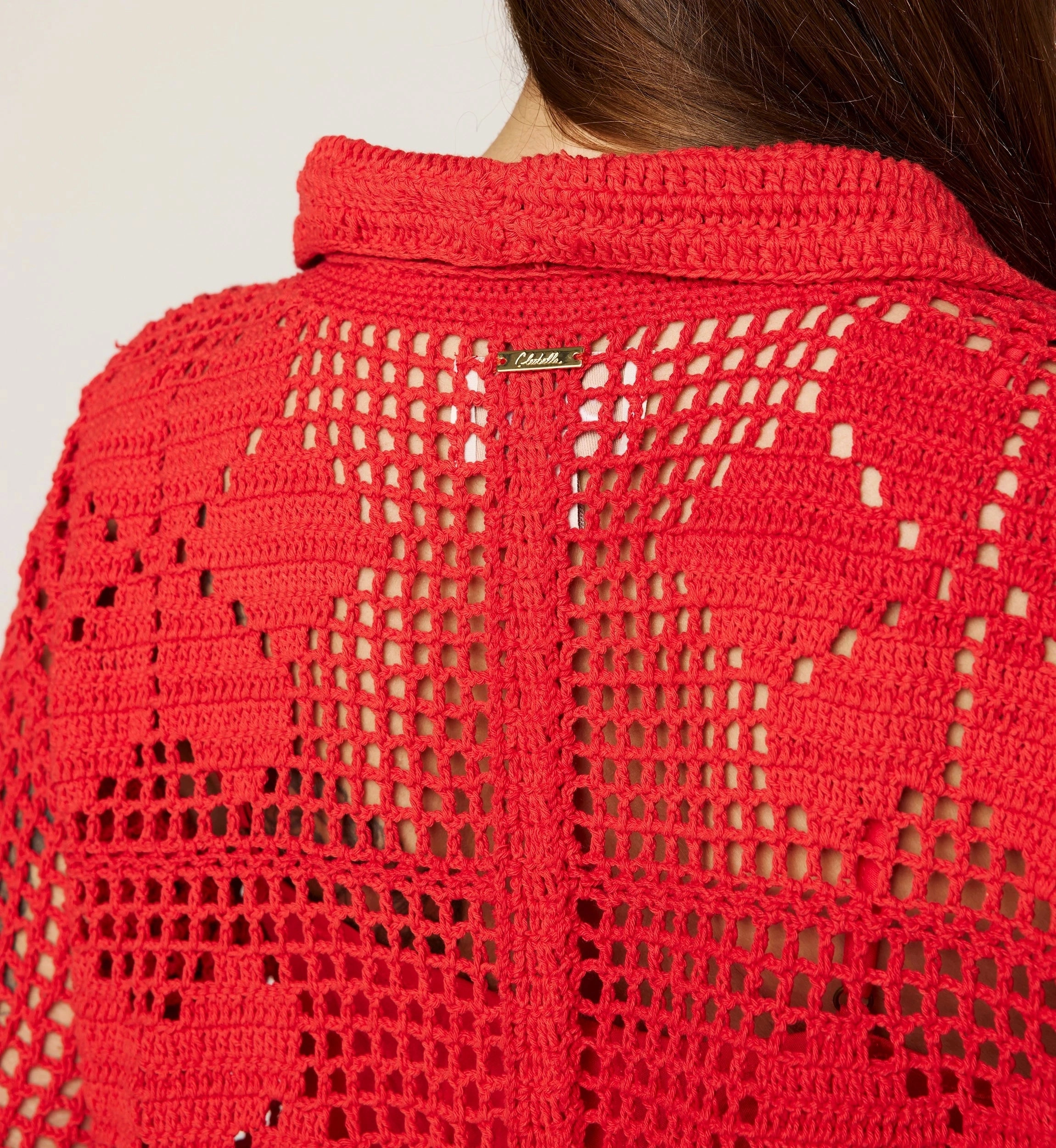 Layered Style Color Soft Ileanna Crochet Mini Dress | Poppy Red