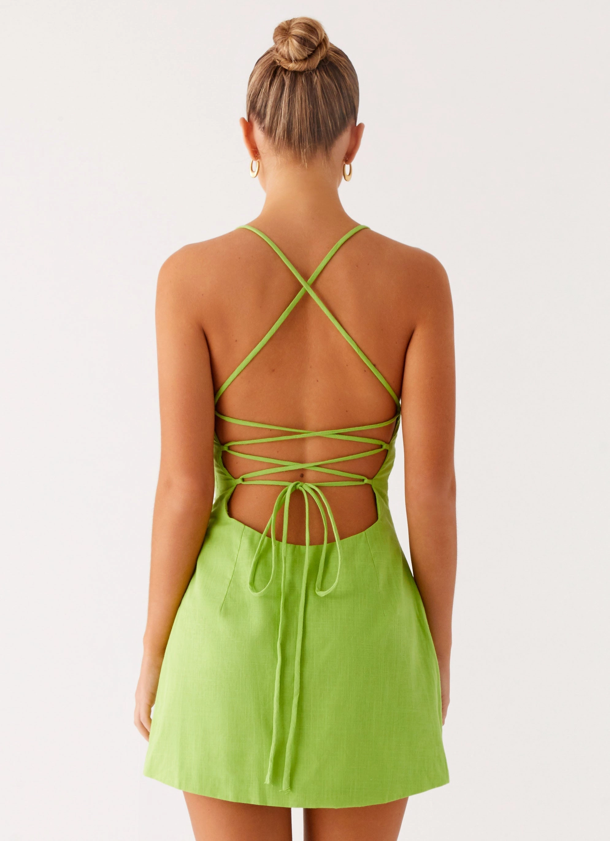 Comfortable Shape Seaside Escape Mini Dress - Lime
