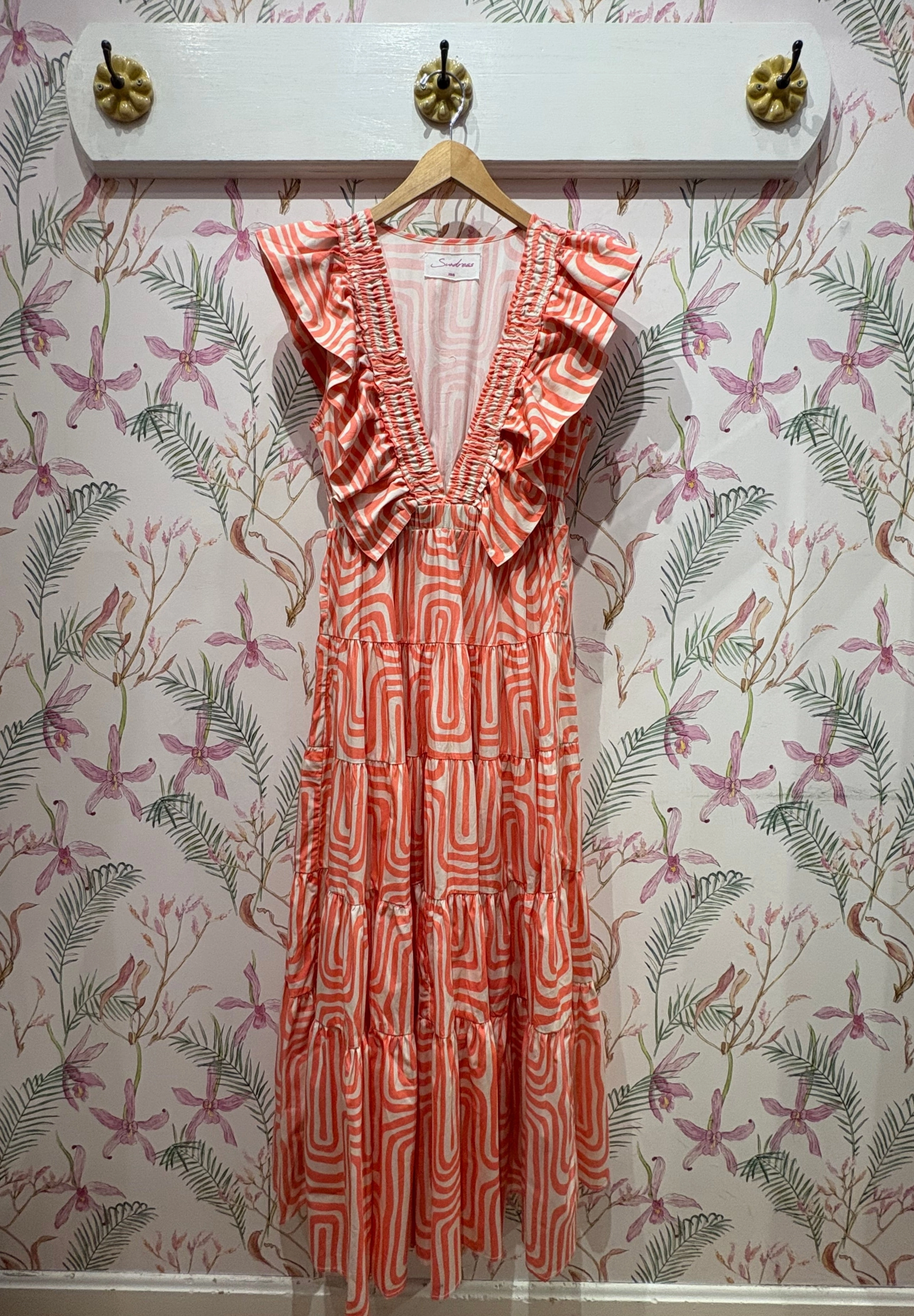 Layering Piece Shandrani Long Dress in Coral