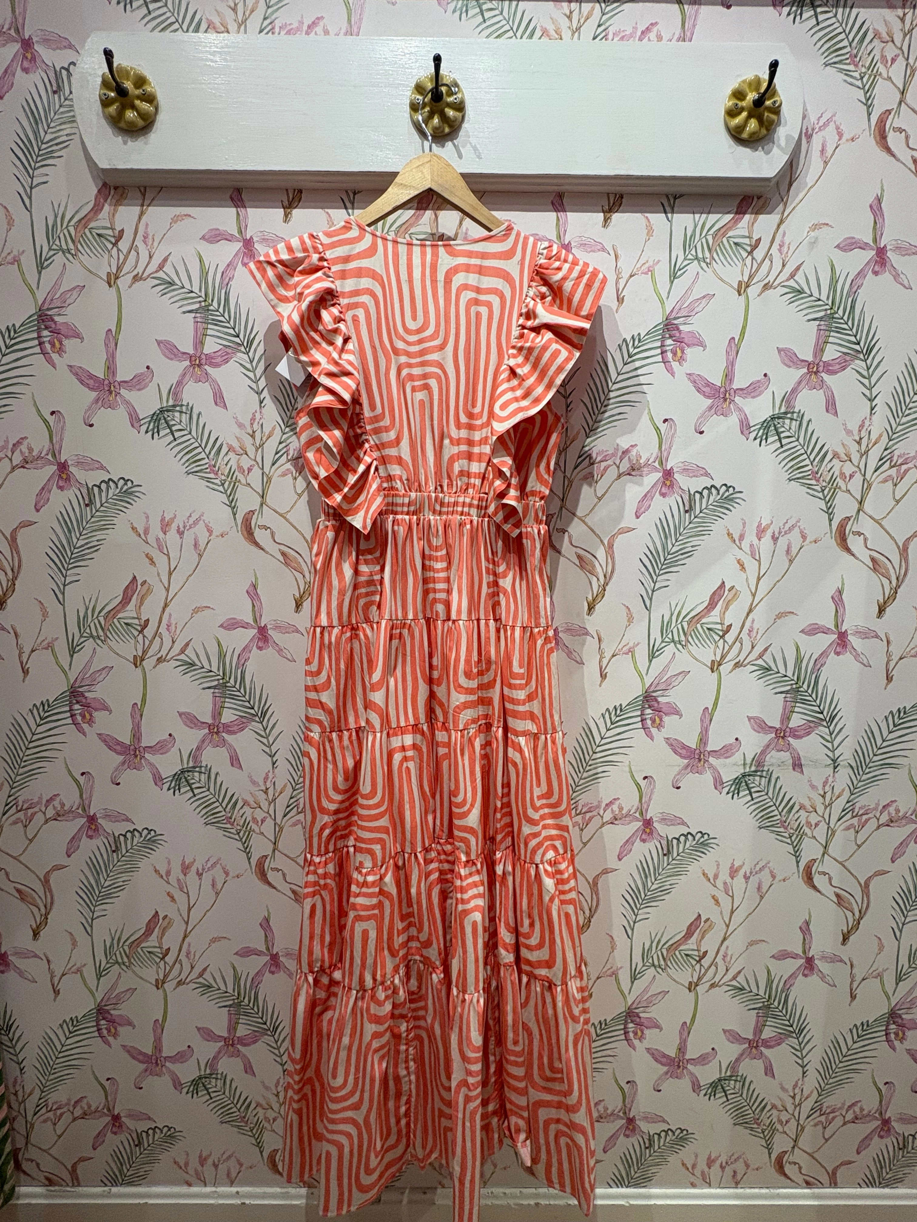Feel Good Shandrani Long Dress in Coral