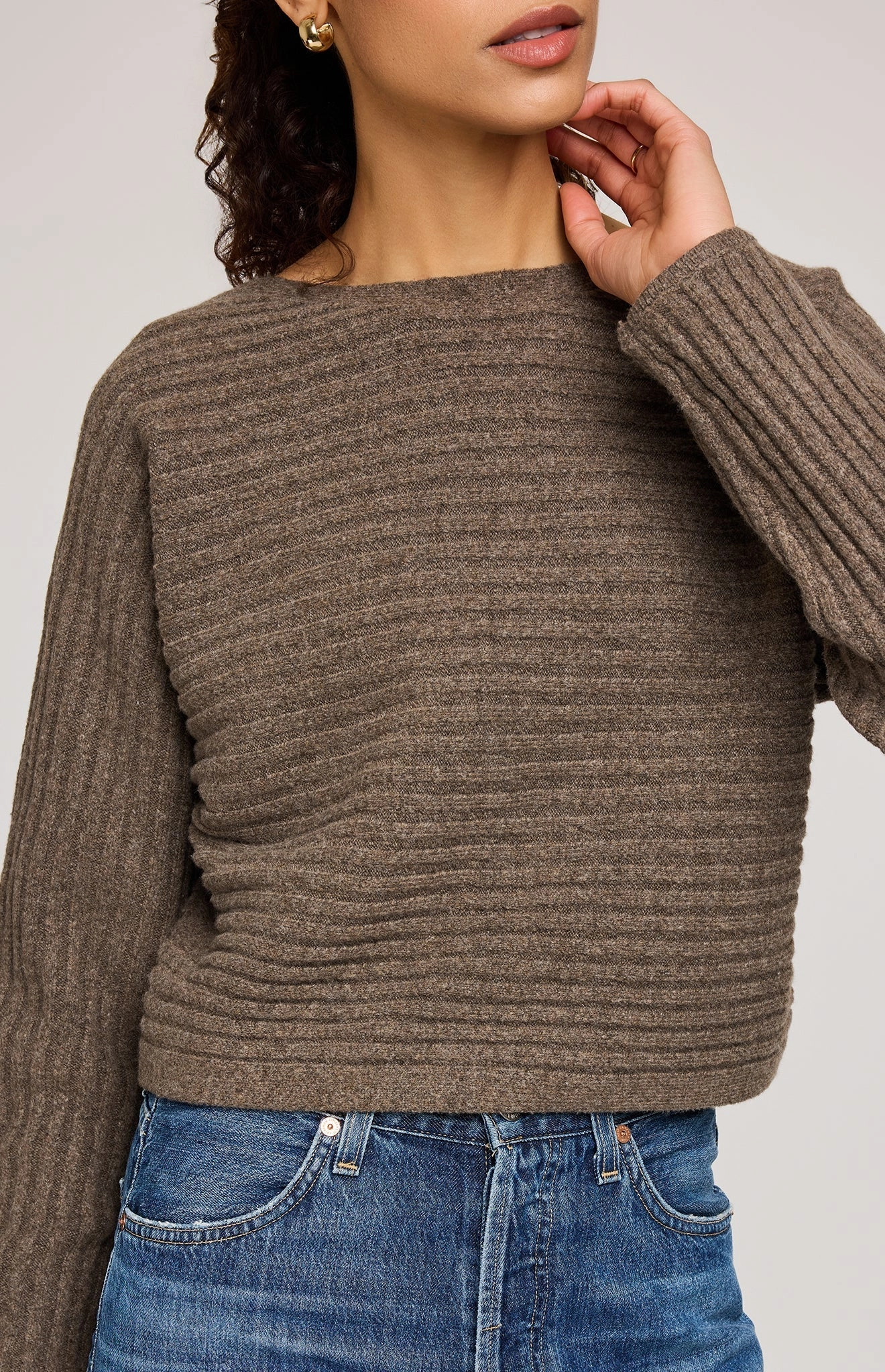 Niko Pullover Sweater - Heather Umber Comfortable knit piece