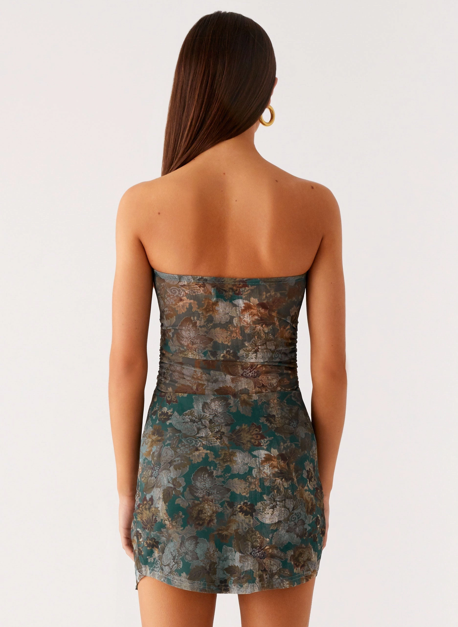 Bare Arm Soft and Chic Vayda Mini Dress - Vintage Blossom