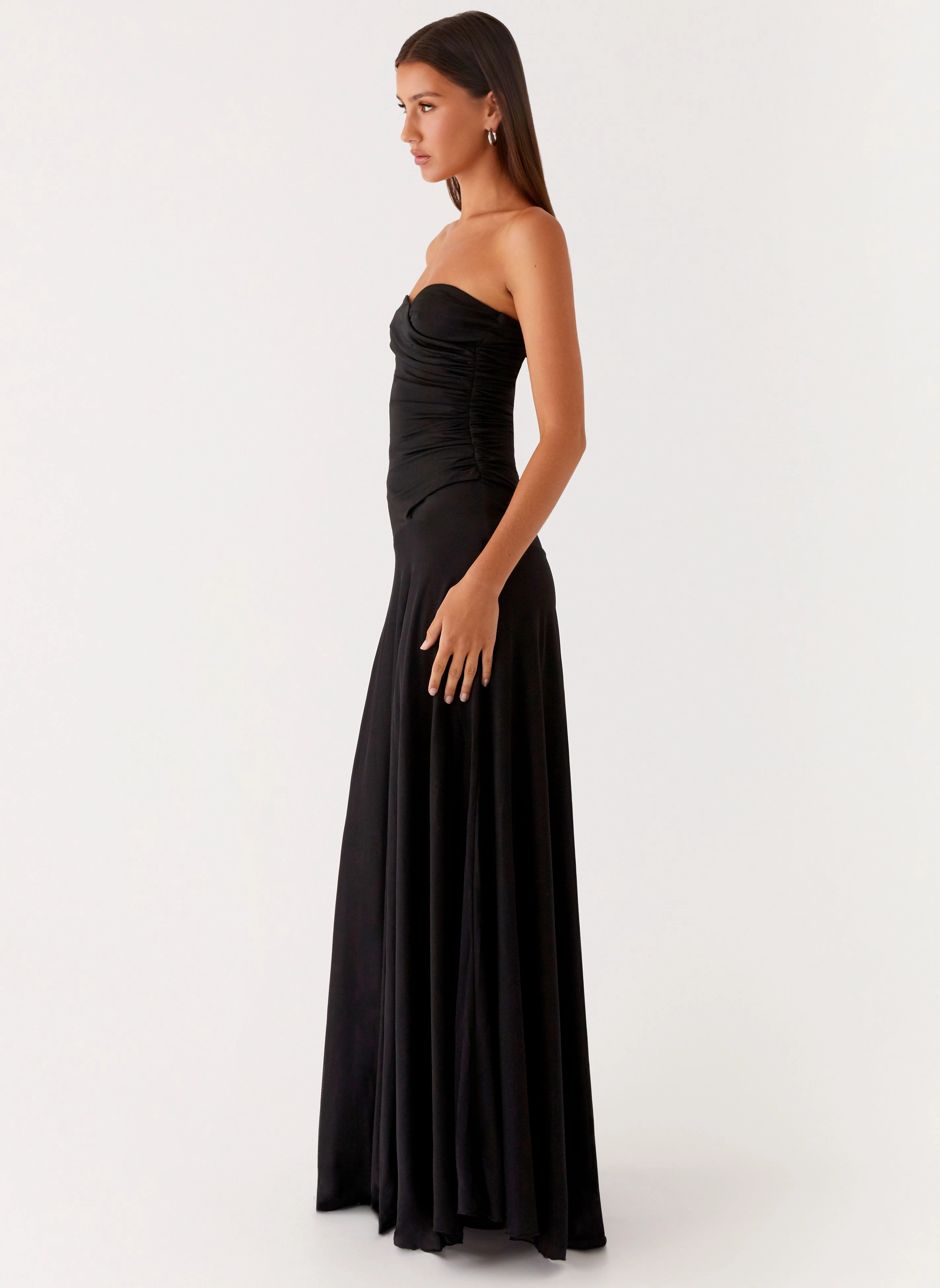 Ruben Maxi Dress - Black DoubleLayeredMaterial