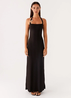 Selene Maxi Dress - Black Lawn Soft