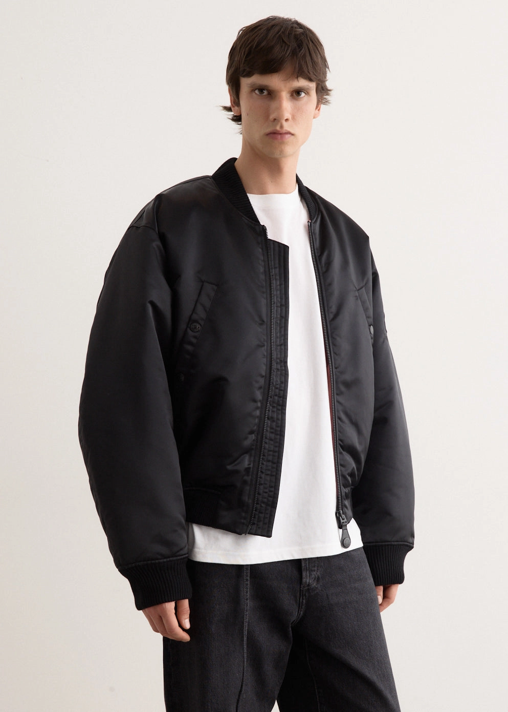 Oliev Technical Duchesse Bomber Tear Resistant Fabric Blends Seamless Shoulder Construction