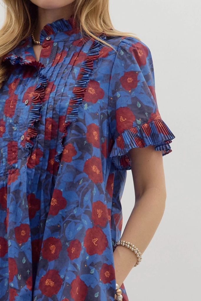 Feminine flowing piece Clover Floral Babydoll Dress