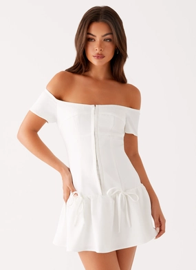 Hidden Pocket hypoallergenic Penny Mini Dress - White