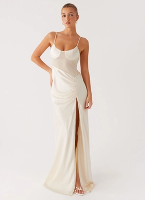 Rising Sun Maxi Dress - Off White Neutral Mood Romantic Soft