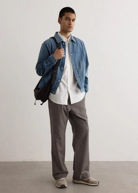 Urban Hike Style Roll Up Hood Selvedge Faded Light Denim Blouson