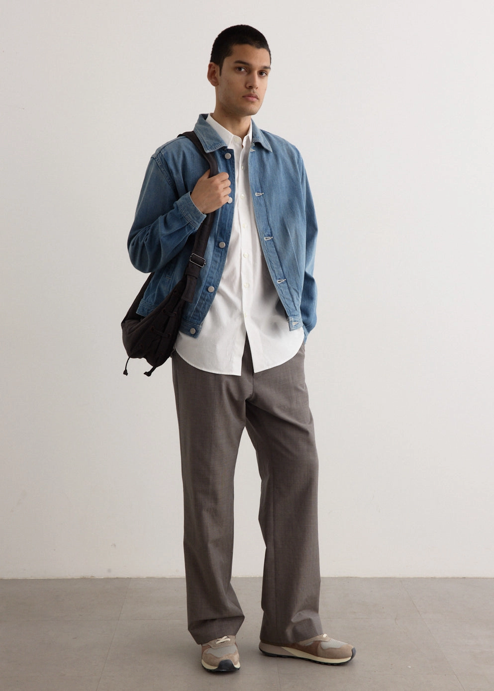 Urban Hike Style Roll Up Hood Selvedge Faded Light Denim Blouson