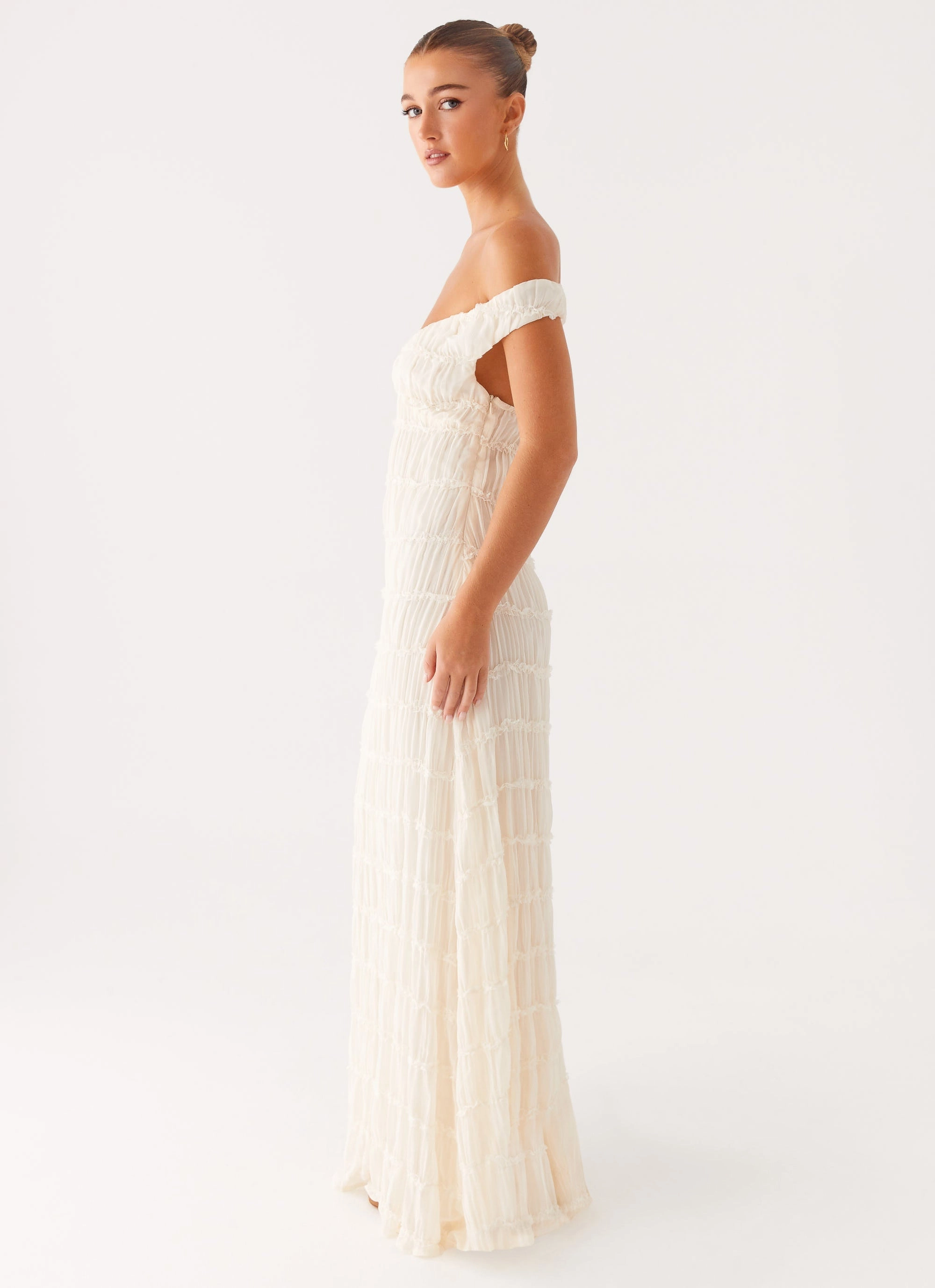 Embrace Maxi Dress - Ivory Halter neck Feminine fit-and-flare silhouette
