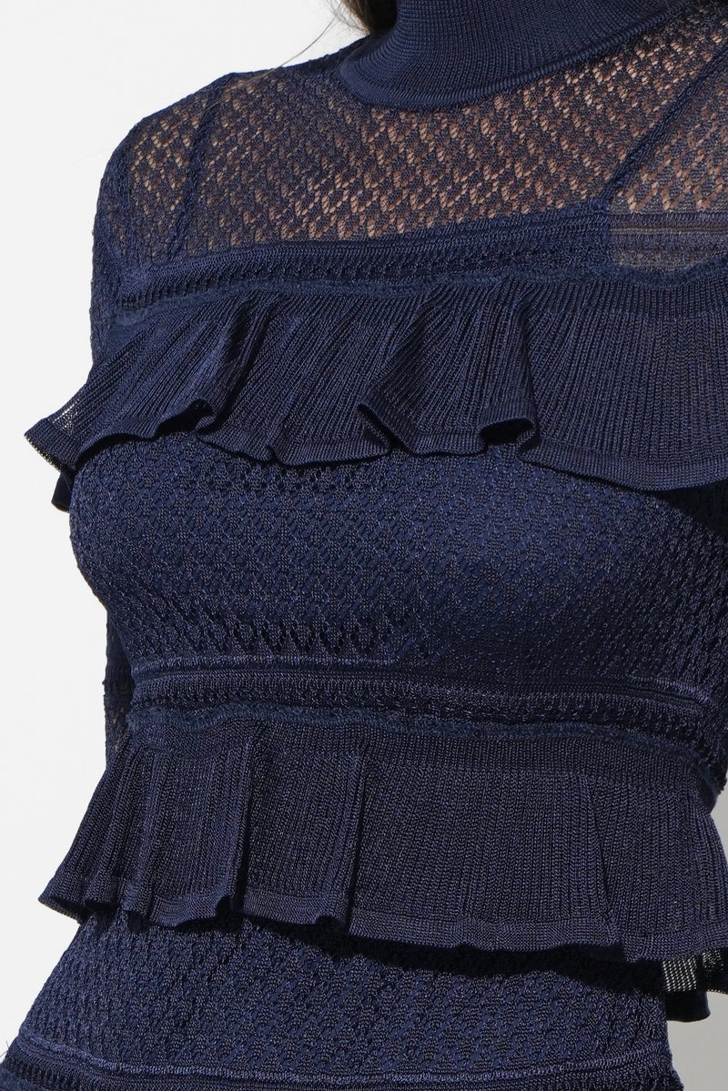 Light Finish Upgrade-Option SERA RUFFLED TIERED MINI DRESS