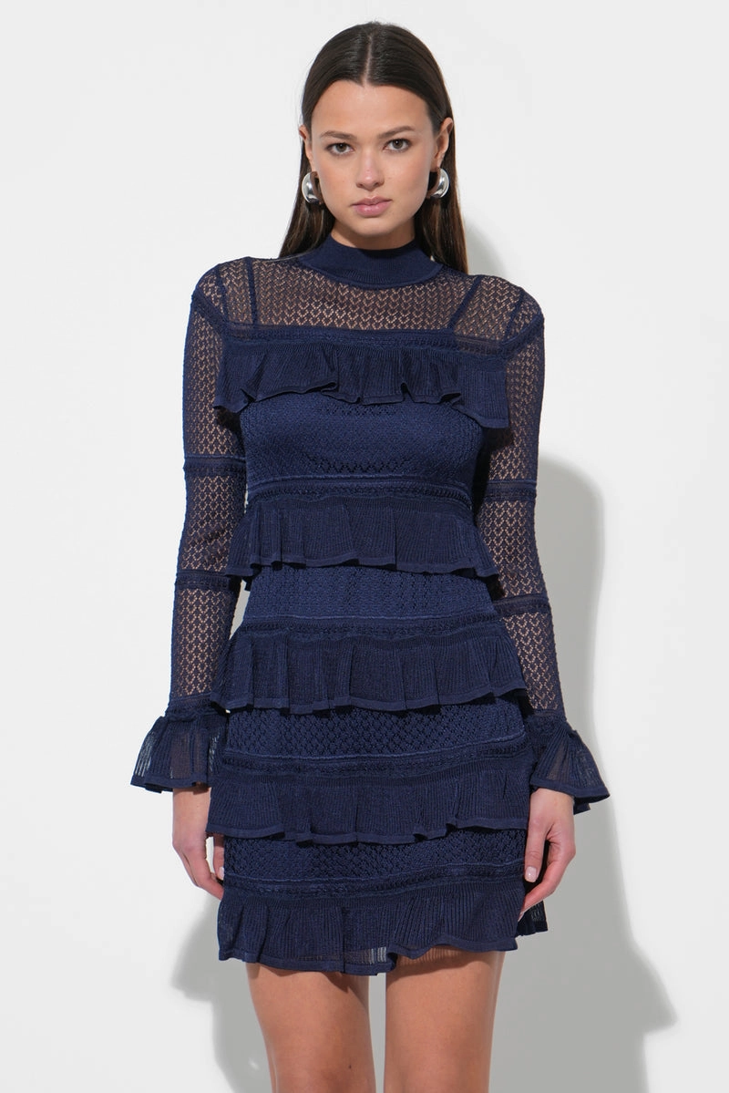 SERA RUFFLED TIERED MINI DRESS BreathableFabric