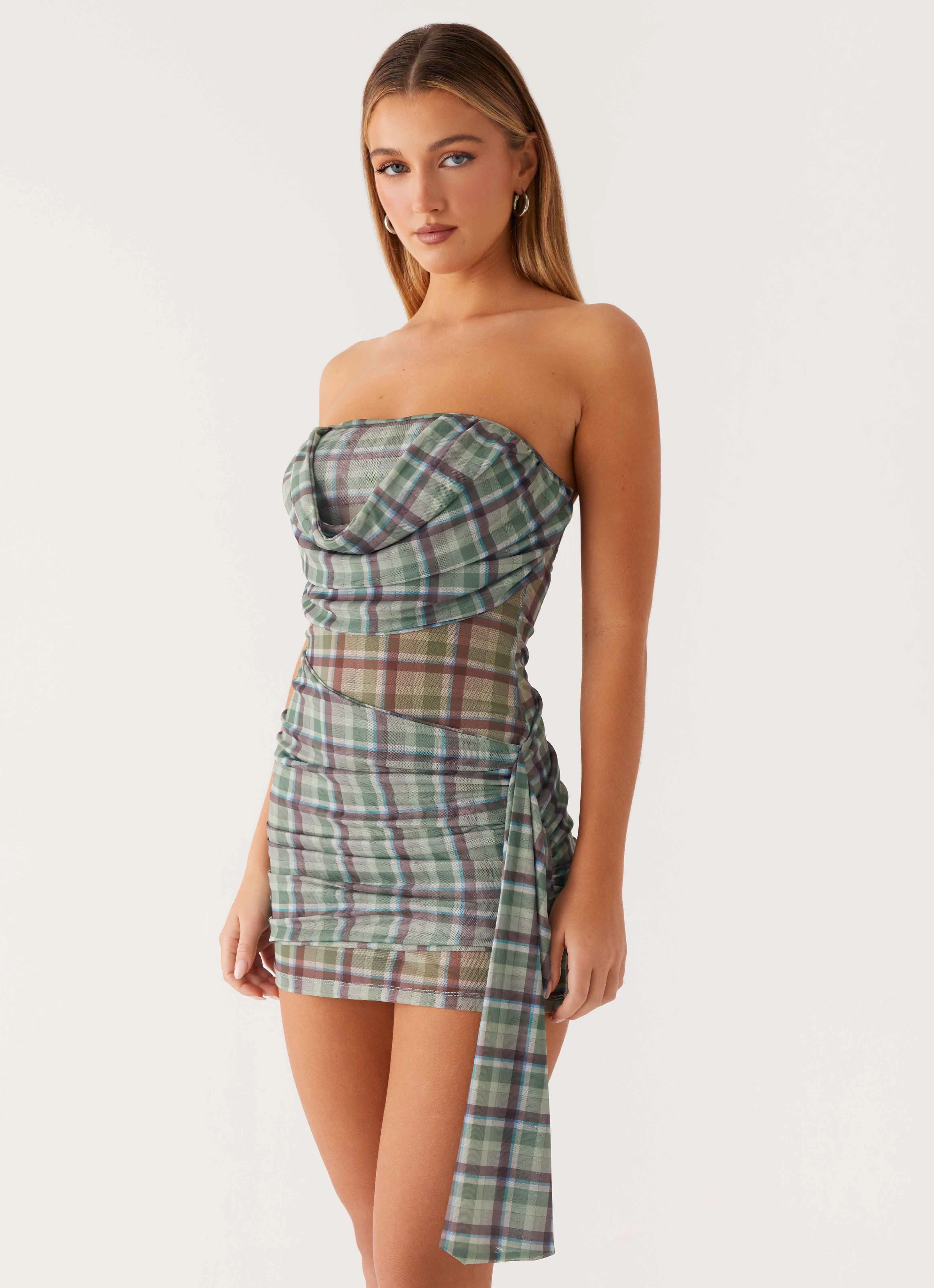 Seren Mini Dress - Cedar Check Work Ease
