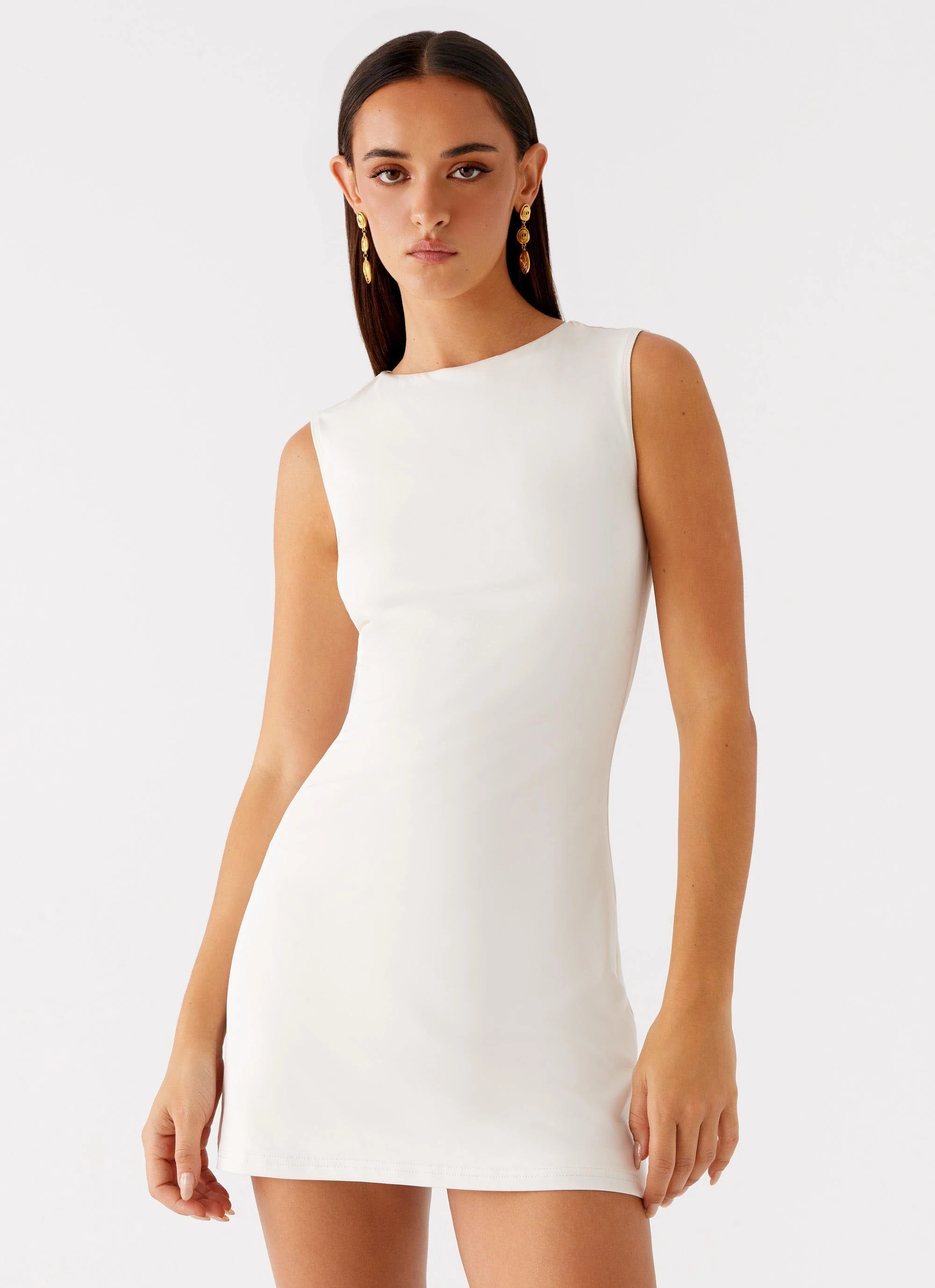 Pure Fabric Shai Pearl Mini Dress - Ivory