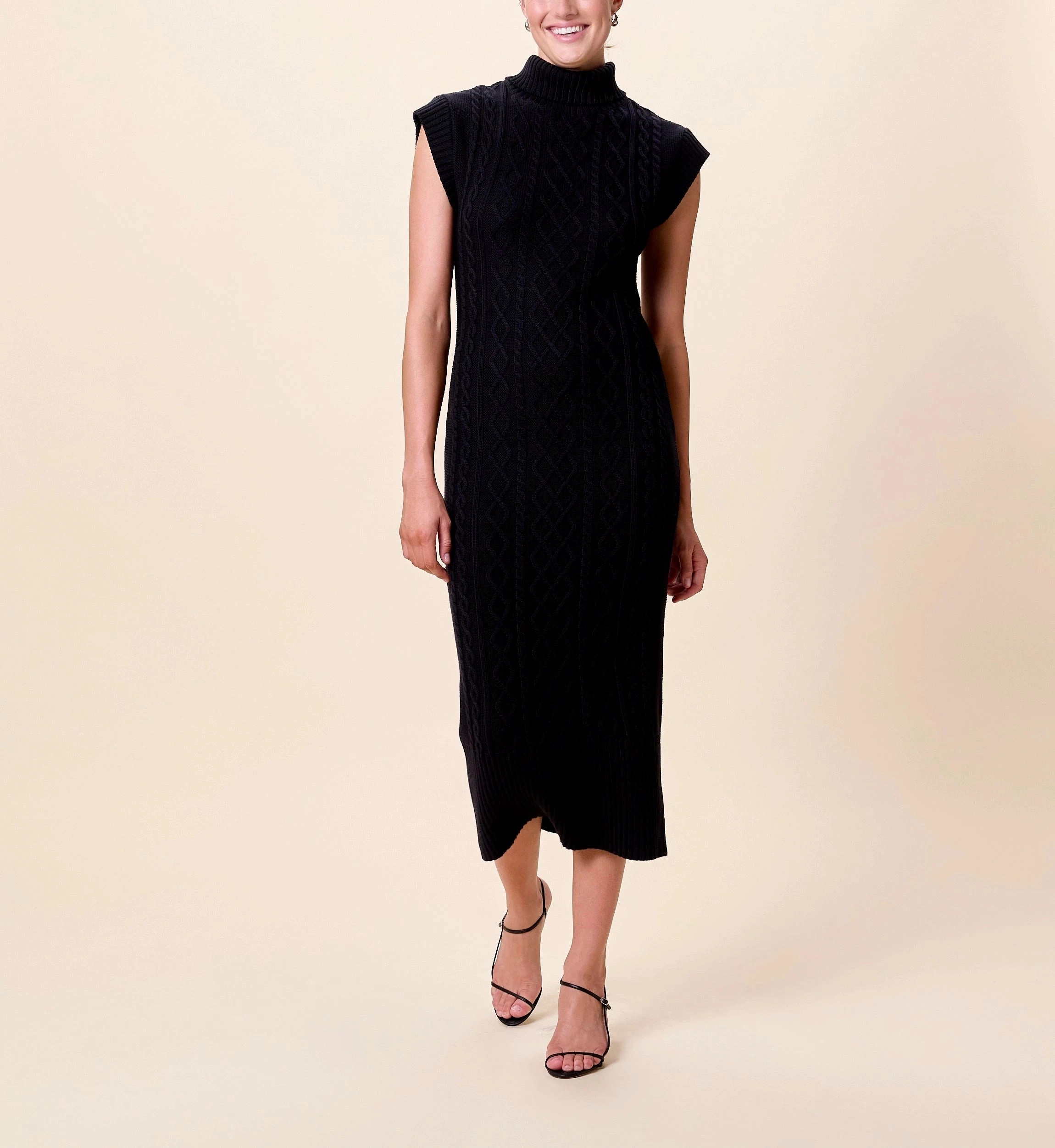 Breathable Design Shana Midi Dress | Black
