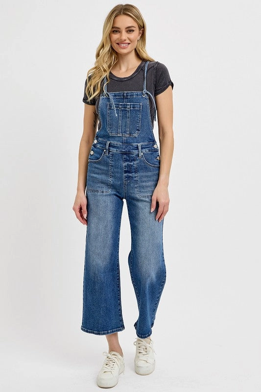 Base Style Popular Option SHANNON CROP STRAIGHT OVERALLS S-XL