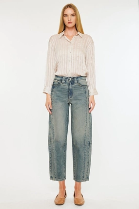 OPHELIAH HIGH RISE SLIM BARREL FIT JEANS Straight Leg