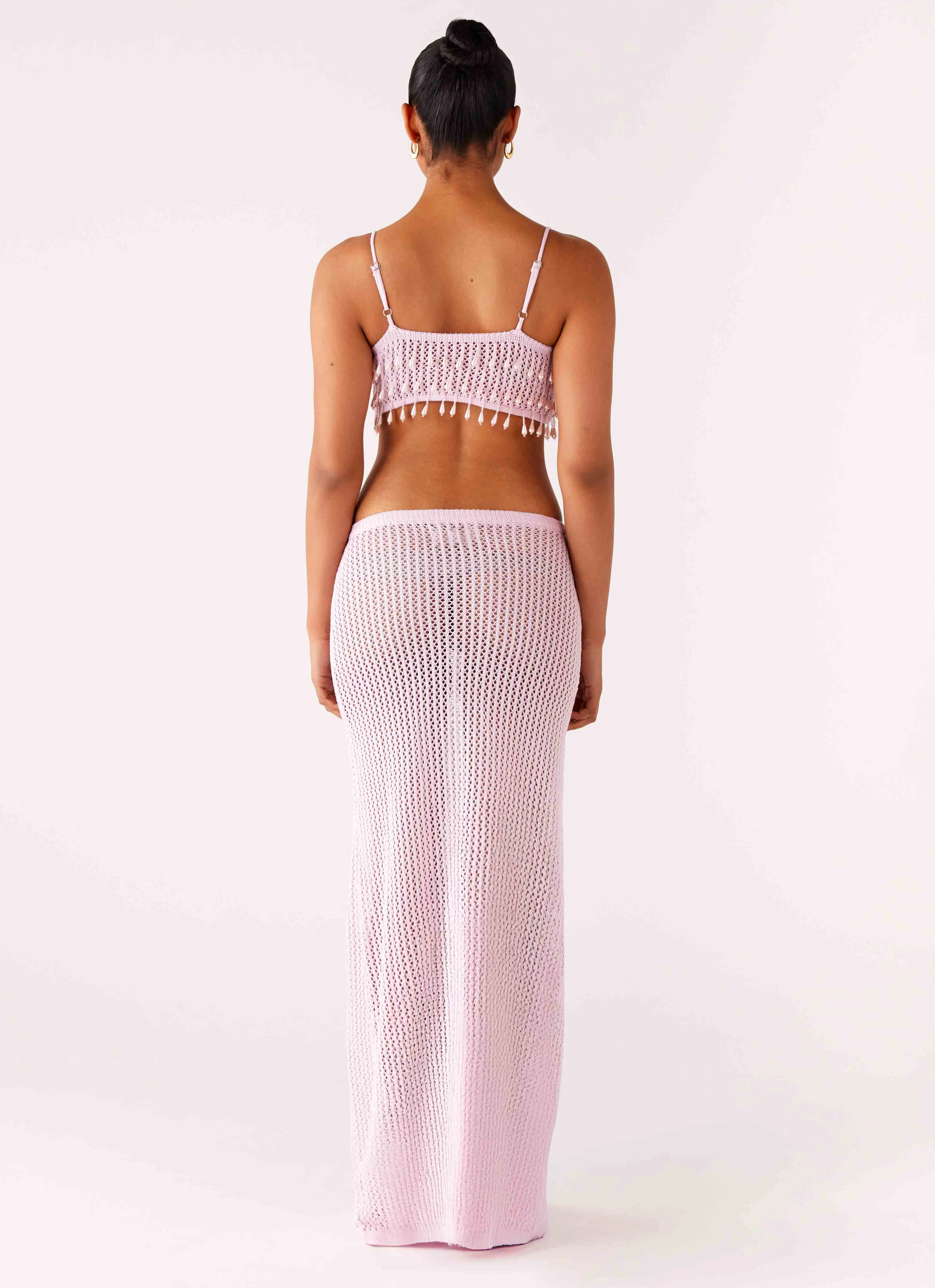 Shellbound Crochet Maxi Dress - Pink Smooth Curve Color Pop