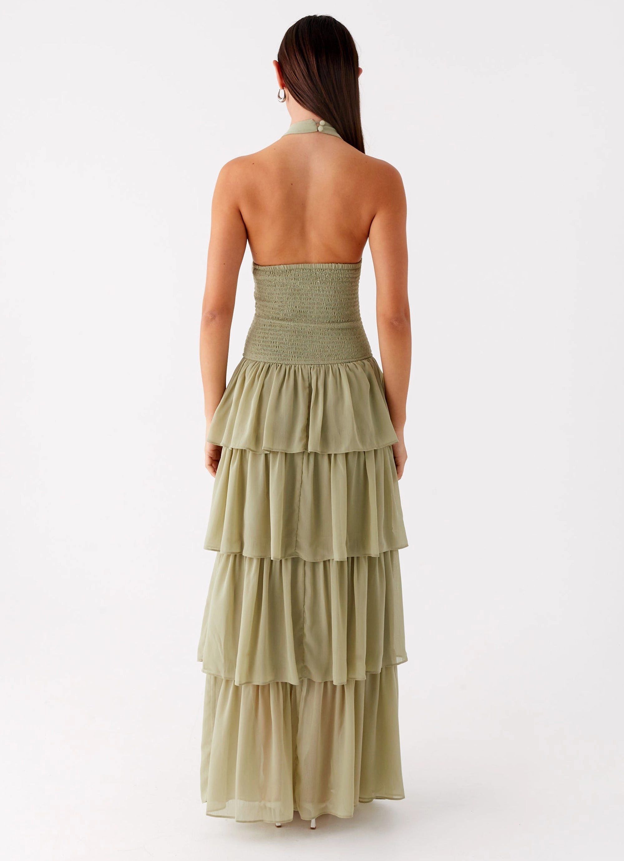 Salma Maxi Dress - Sage Elegant Silhouette