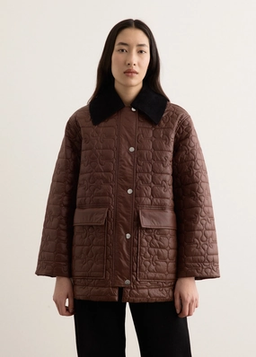 Shiny Quilt Midi Jacket Basic Essential Layer Durable Design