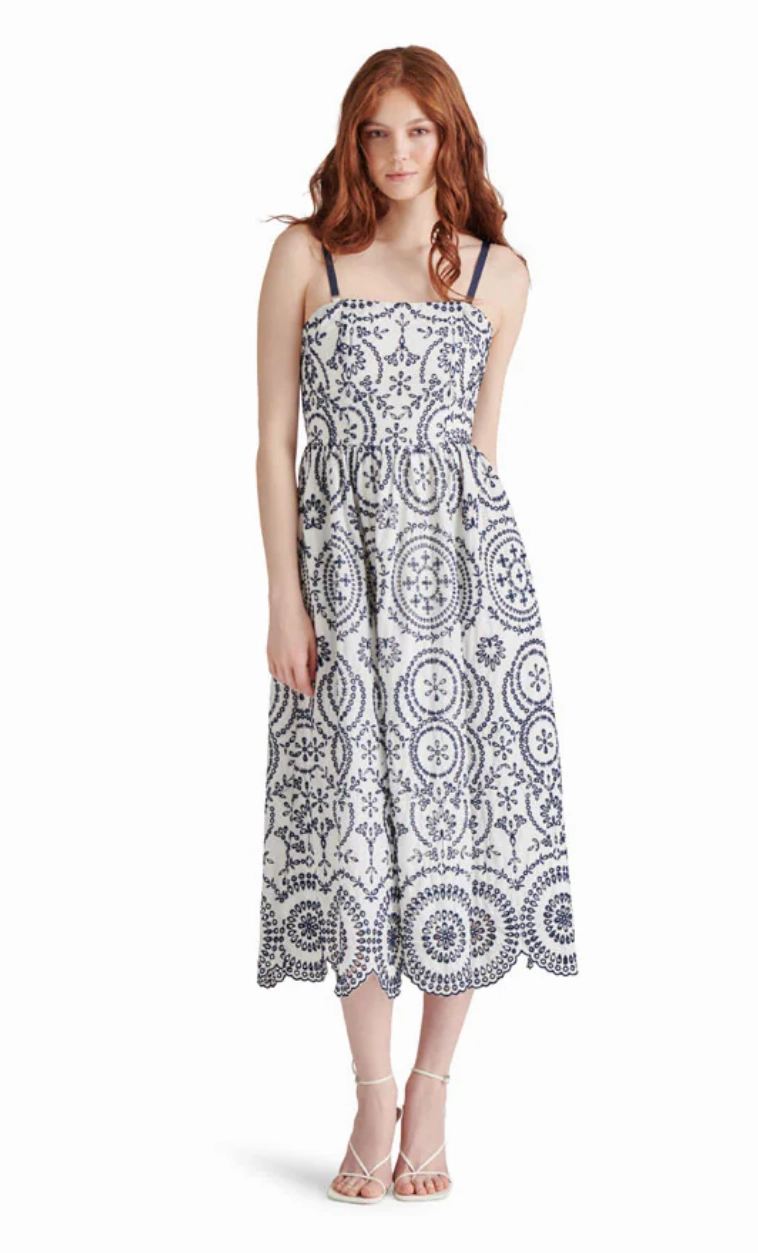 Shirley Dress in Marine Timeless Cut Soft Balance