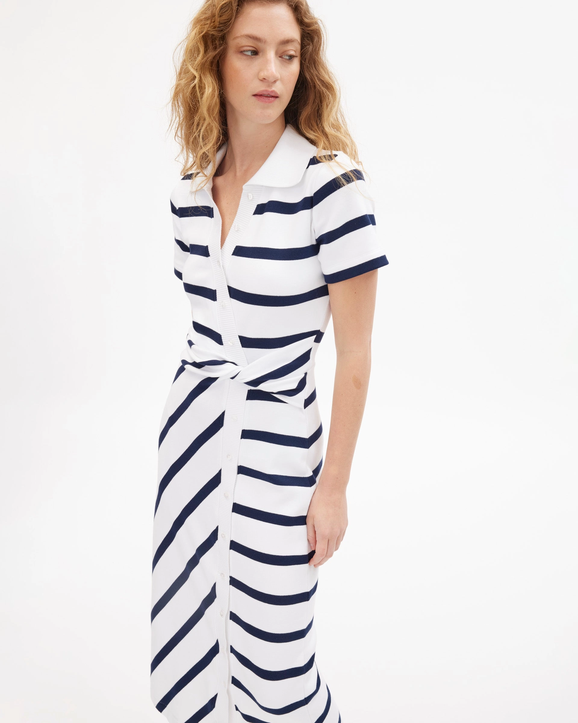 Easy Drape Short Sleeve Ellicot Dress