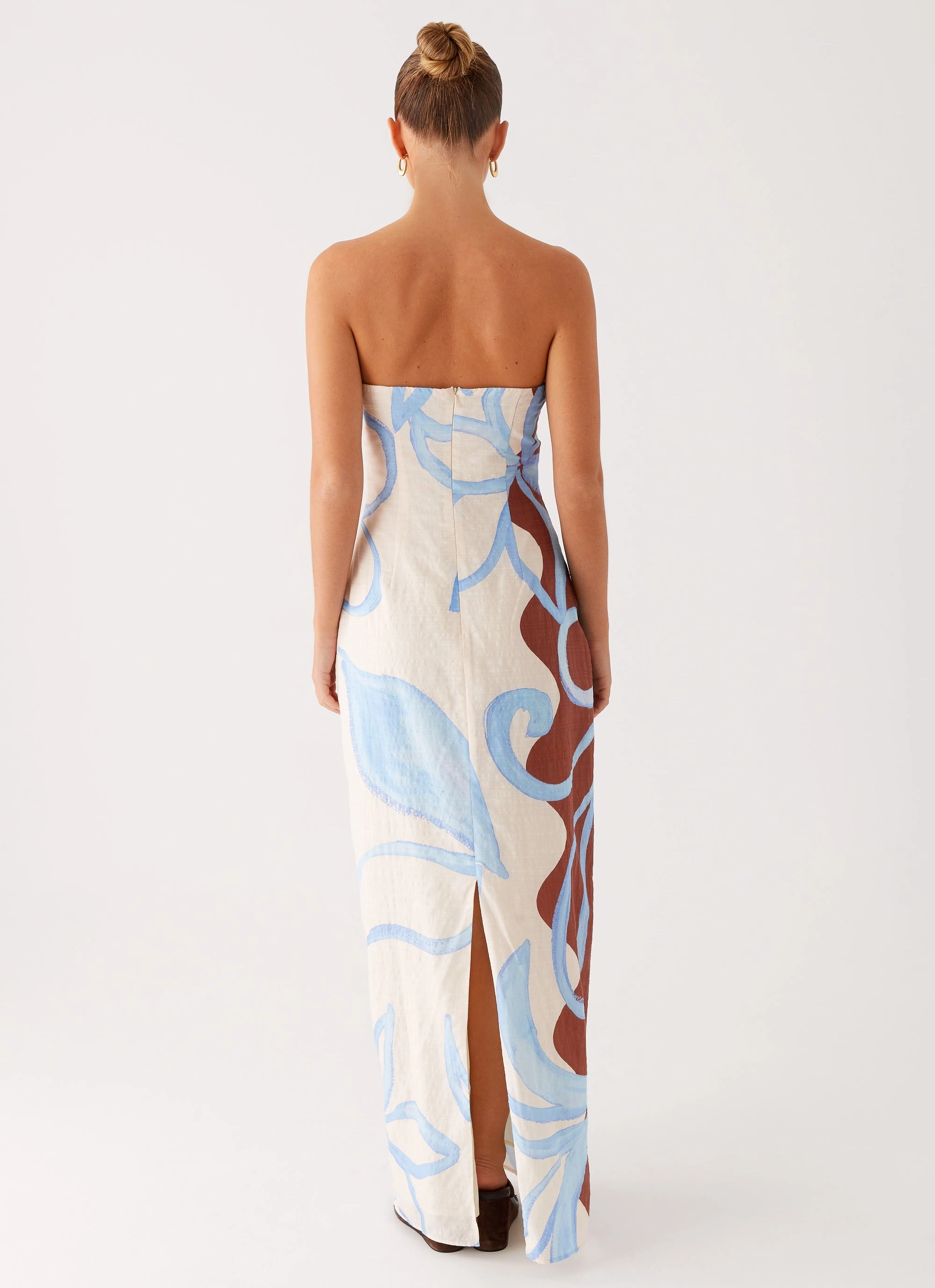 Raiden Maxi Dress - Bloom Wave Print Soft Harmony
