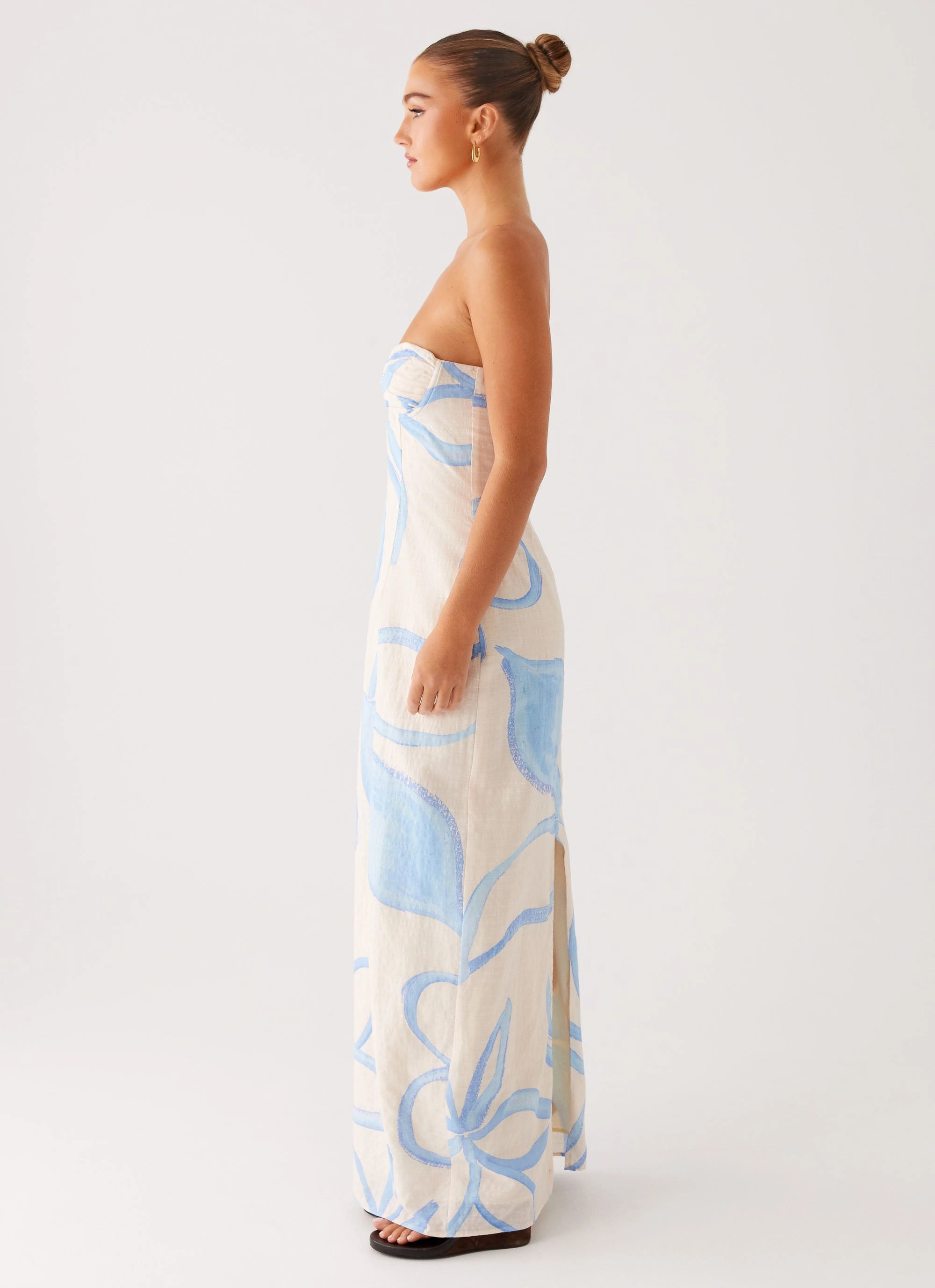 Raiden Maxi Dress - Bloom Wave Print Cool Structure