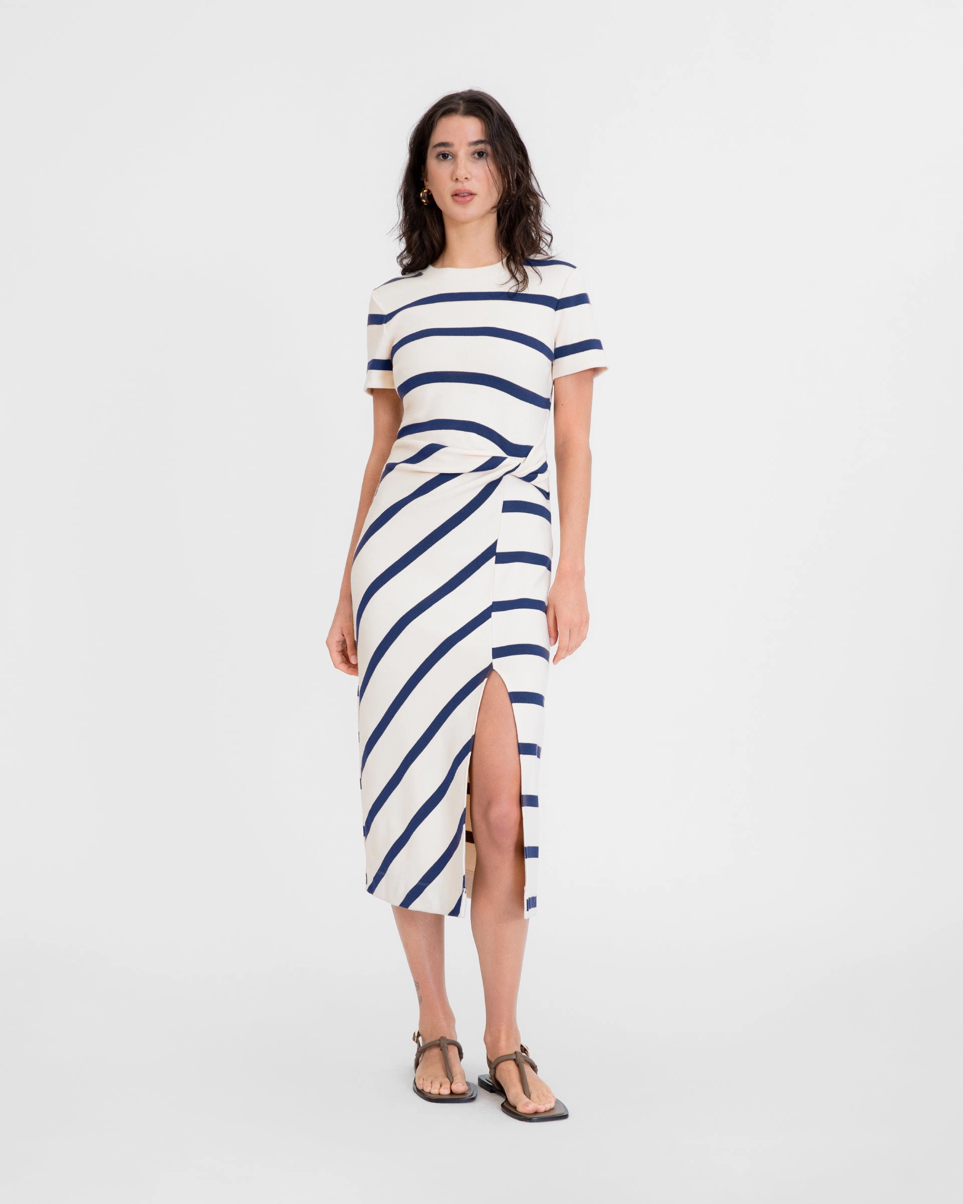 New York Short Sleeve Striped Cody Dress