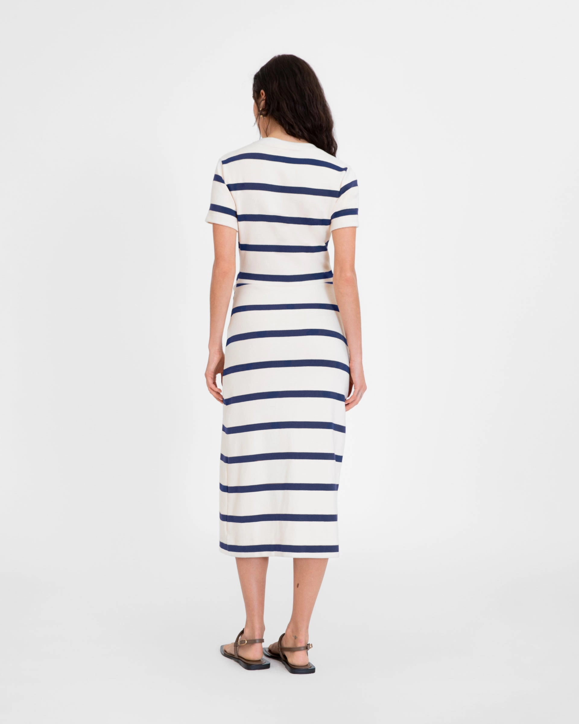 Short Sleeve Striped Cody Dress Bright Feel Formal Look