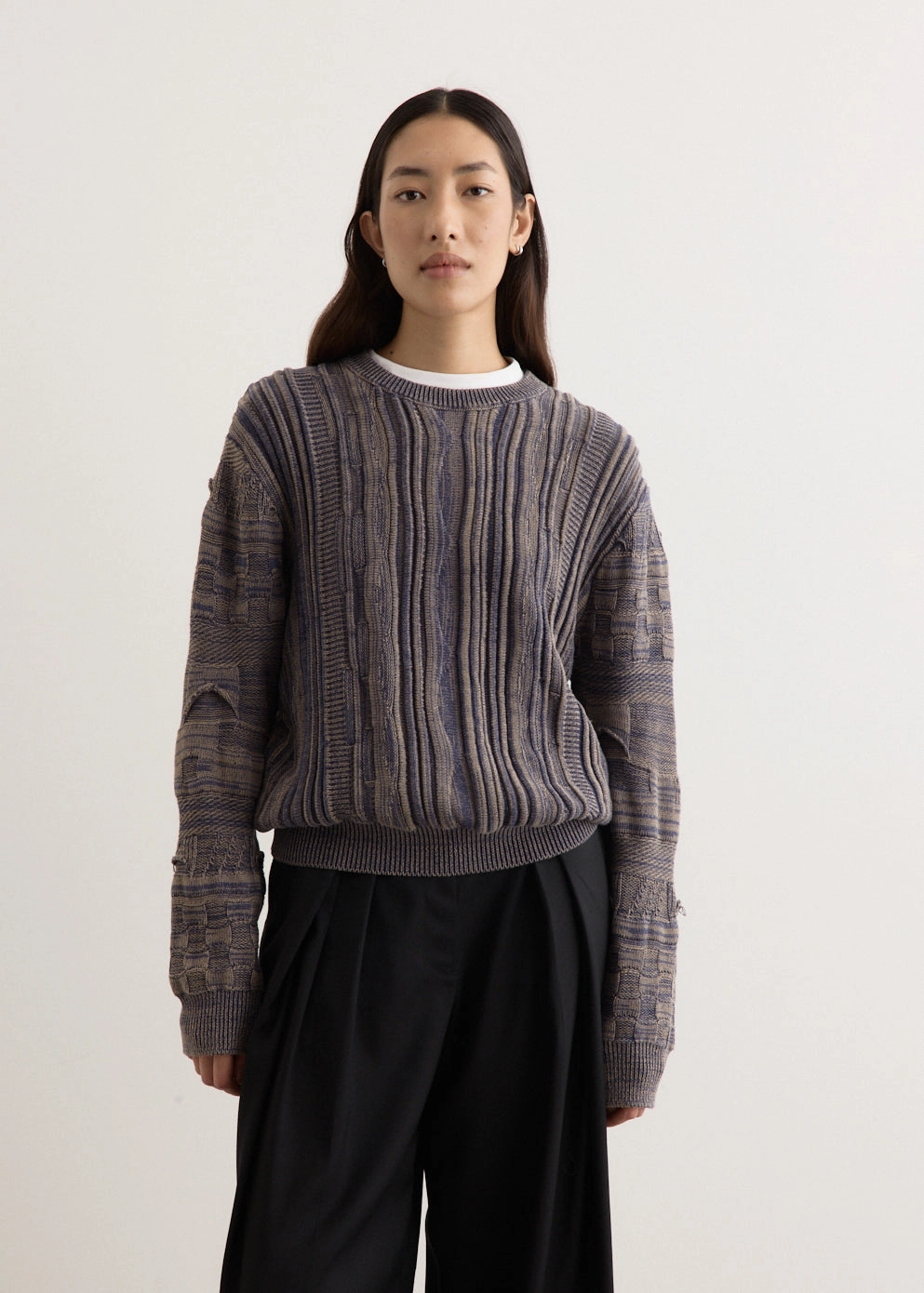 Shutter Rope Fitted Crewneck Jumper Modern Silhouette