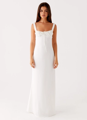 Shyla Maxi Dress - Ivory Balloon-Sleeve