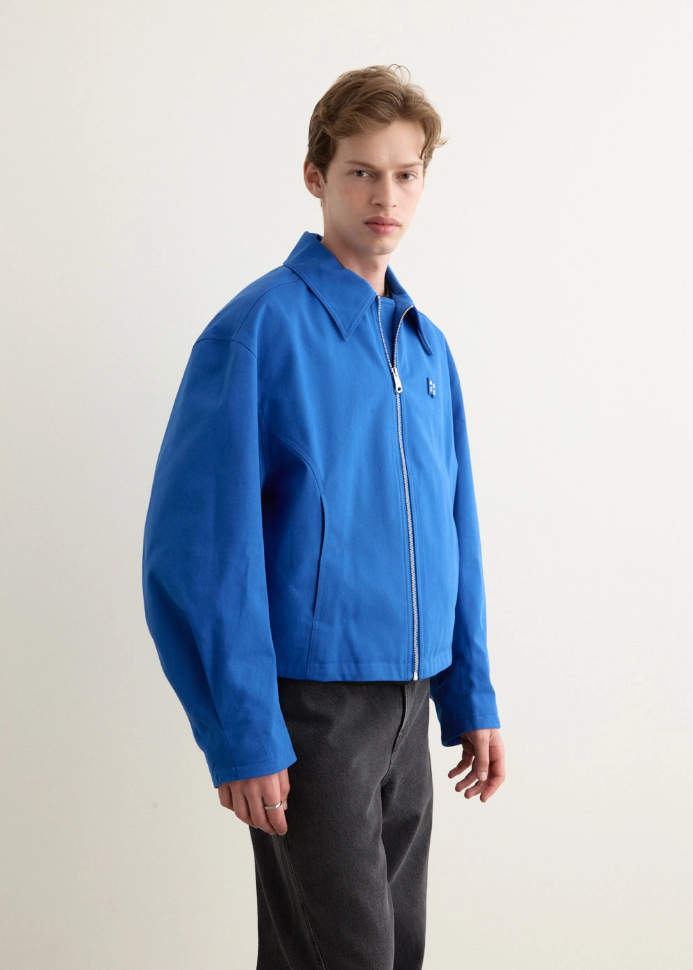 Significant Cotton Zip Jacket Waist String Smart Casual