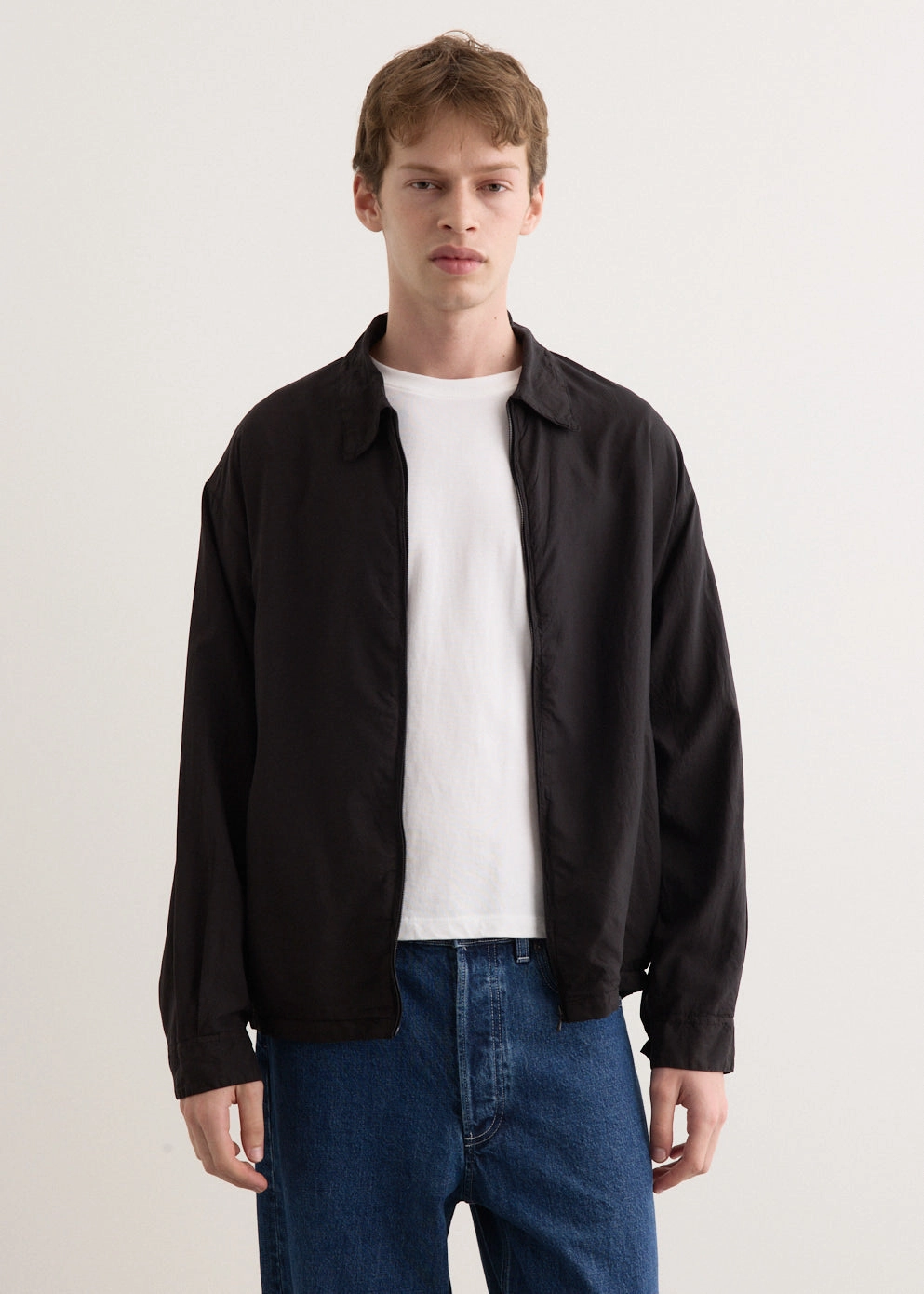 Silk Garment Dyed Blouson Slip Resistant Grip Stain Resistant Material